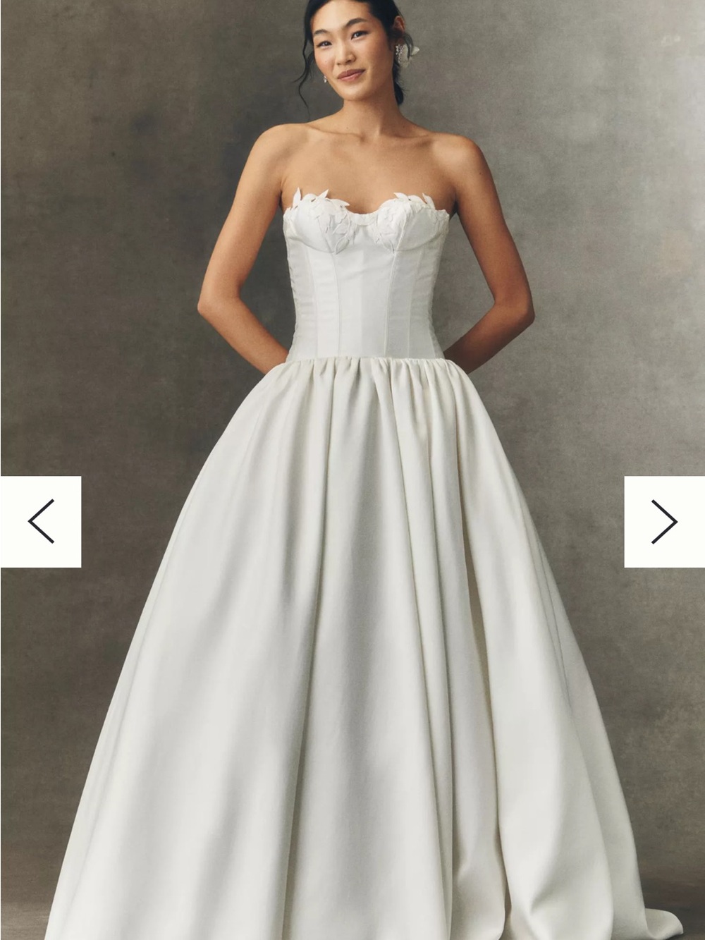 Watters Emmaretta Strapless Wedding Gown & Matching Veil